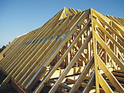 close up of roofing beams